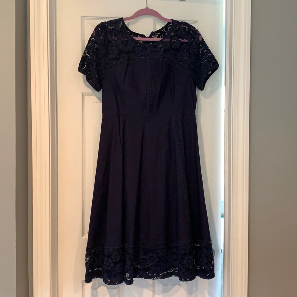 Navy dress with lace detailing size extra large very flattering